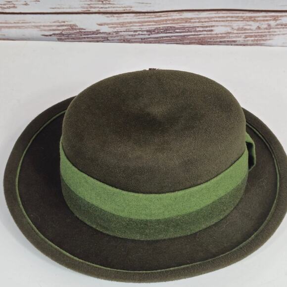 Habsburg traditional german austrian wool felt had green duck feather - Picture 3 of 13